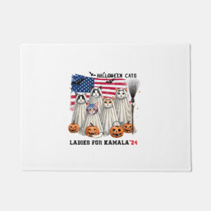 halloween cat ladies for Kamala 2024 President Kam Doormat
