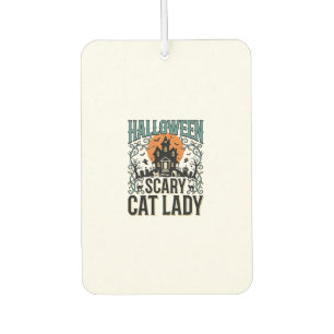 Halloween Cat Lady Scary Haunted House Vintage_1 Car Air Freshener