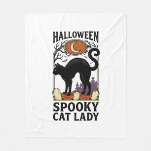 Halloween Cat Lady Vintage Black Cat Shirt_1 Fleece Blanket