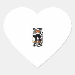 Halloween Cat Lady Vintage Black Cat Shirt_1 Heart Sticker