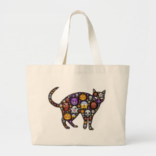 HALLOWEEN CAT LARGE TOTE BAG