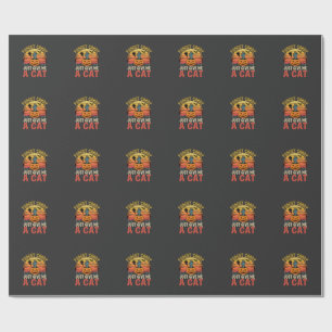 Halloween Cat Lover Forget Candy Vintage Graphic Wrapping Paper