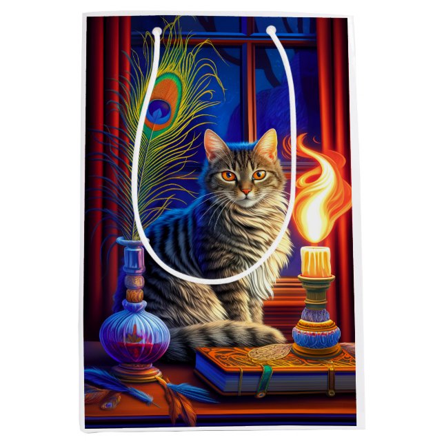 Halloween Cat Medium Gift Bag (Front)