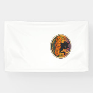 Halloween Cat Meowgical Pumpkins Embroidery Design Banner