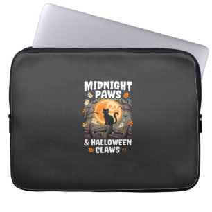 Halloween Cat Moon Mischief Laptop Sleeve