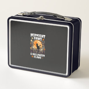 Halloween Cat Moon Mischief Metal Lunch Box