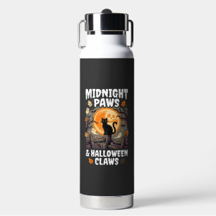Halloween Cat Moon Mischief Water Bottle