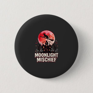 Halloween Cat Moonlight Mischief 6 Cm Round Badge