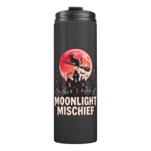 Halloween Cat Moonlight Mischief Thermal Tumbler