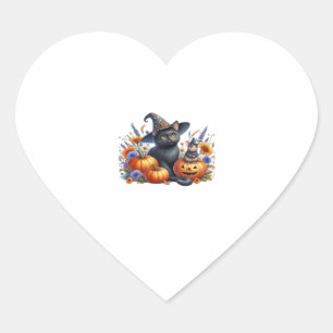 Halloween Cat Mouse Pumpkins T-Shirt Essential T-S Heart Sticker