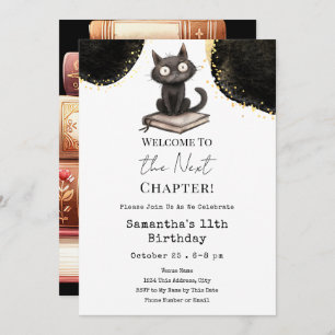 Halloween Cat Next Chapter 11th Birthday Invitation