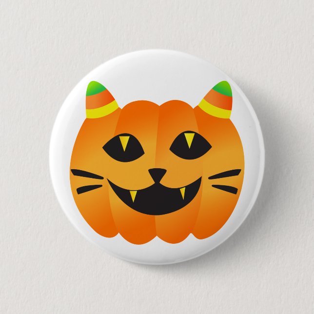 Halloween Cat-o'-Lantern 6 Cm Round Badge (Front)