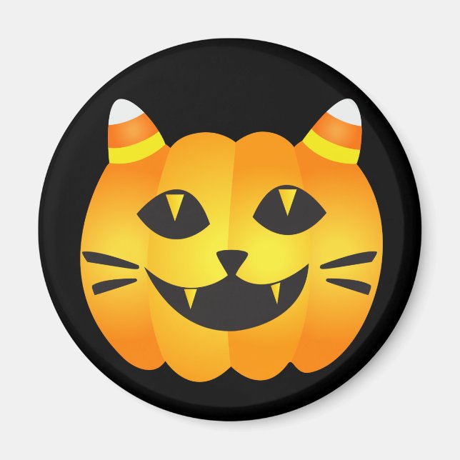 Halloween Cat-o'-Lantern Magnet (Front)