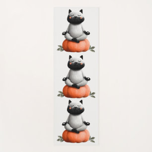Halloween Cat on Pumpkin Design Yoga Mat