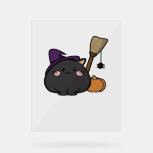 Halloween Cat Oversized T-Shirt Acrylic Sign