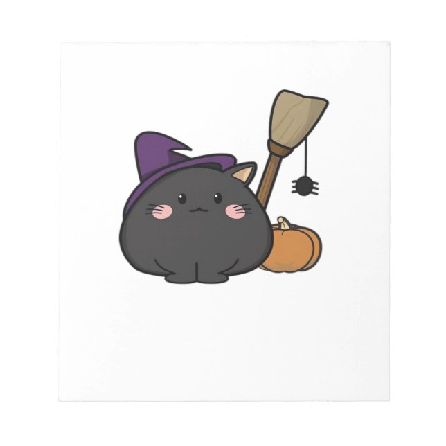 Halloween Cat Oversized T-Shirt Notepad (Front)