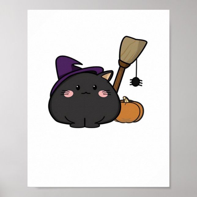 Halloween Cat Oversized T-Shirt Poster (Front)