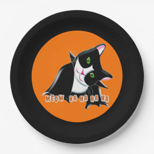 Halloween Cat Paper Plate
