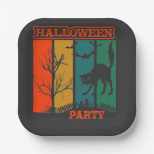 Halloween Cat Party Paper Plate