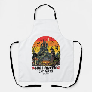 Halloween Cat Party Witch Cauldron Black Cats Haun Apron