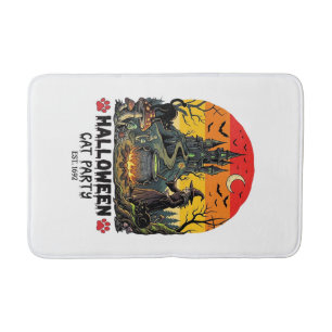 Halloween Cat Party Witch Cauldron Black Cats Haun Bath Mat