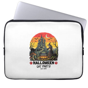 Halloween Cat Party Witch Cauldron Black Cats Haun Laptop Sleeve