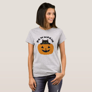 Halloween Cat Pawmpkin Women's Basic T-Shirt