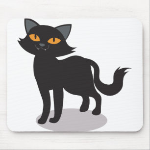 Halloween Cat Pet Black Cat Kitten Animal Feline Mouse Pad