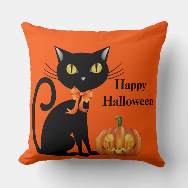 Halloween Cat Pillow (Front)