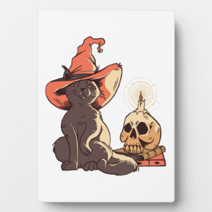 Halloween cat plaque