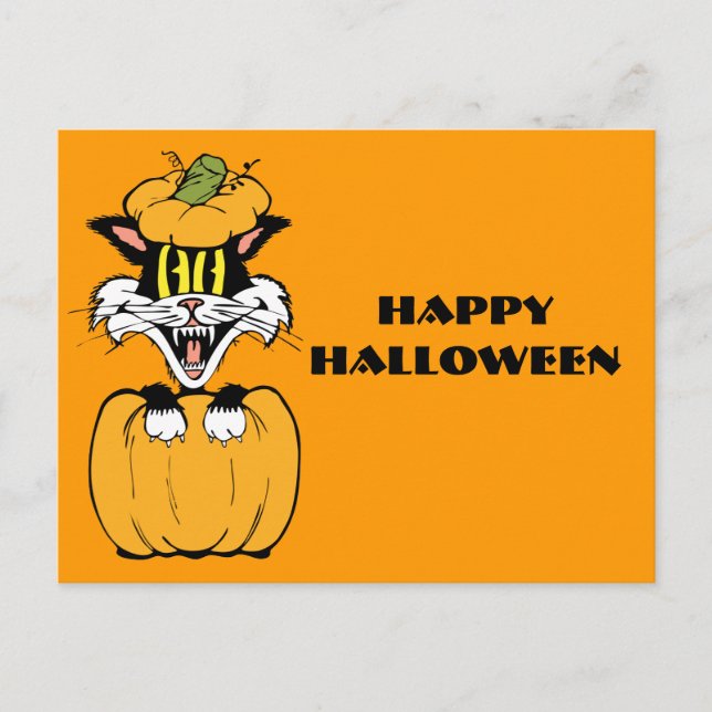 Halloween Cat Postcard (Front)