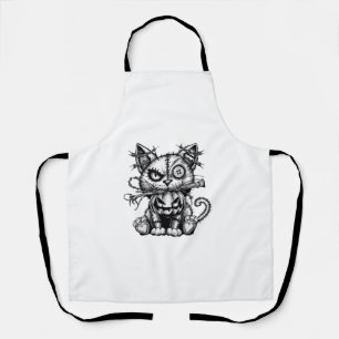 Halloween Cat Pumpkin Black Halloween Party Hallow Apron