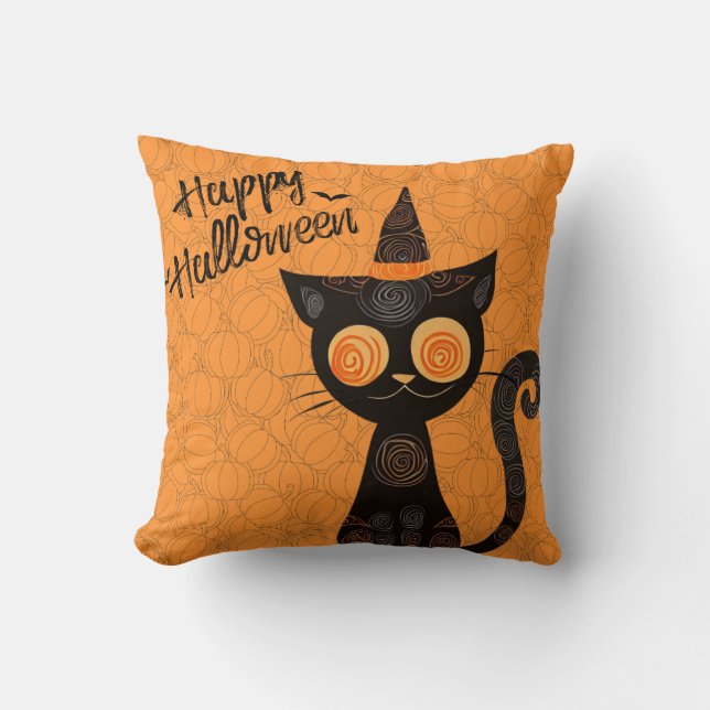Halloween/cat/pumpkin/fall  cushion (Front)