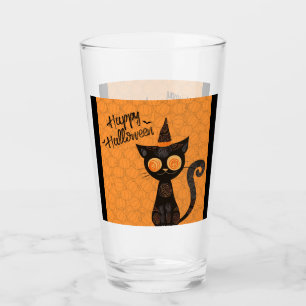 Halloween/cat/pumpkin/fall glass