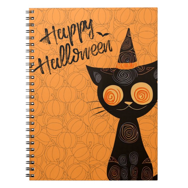 Halloween/cat/pumpkin/fall  notebook (Front)