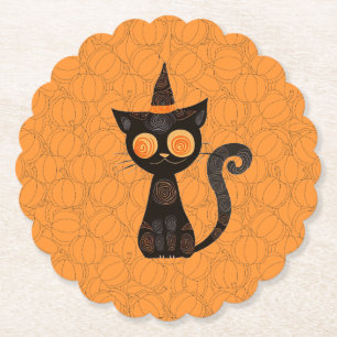 Halloween/cat/pumpkin/fall paper coaster