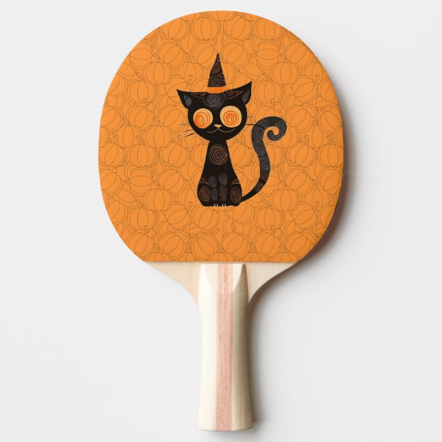 Halloween/cat/pumpkin/fall  ping pong paddle (Front)