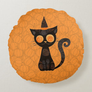 Halloween/cat/pumpkin/fall round cushion