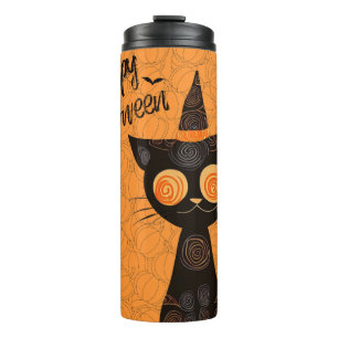 Halloween/cat/pumpkin/fall thermal tumbler