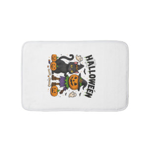 Halloween Cat & Pumpkin Friends Cute Spooky Shirt Bath Mat