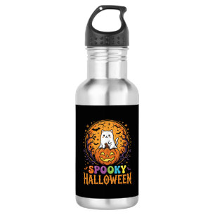 Halloween Cat Pumpkin Moon Vintage Design 532 Ml Water Bottle