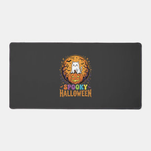 Halloween Cat Pumpkin Moon Vintage Design Desk Mat