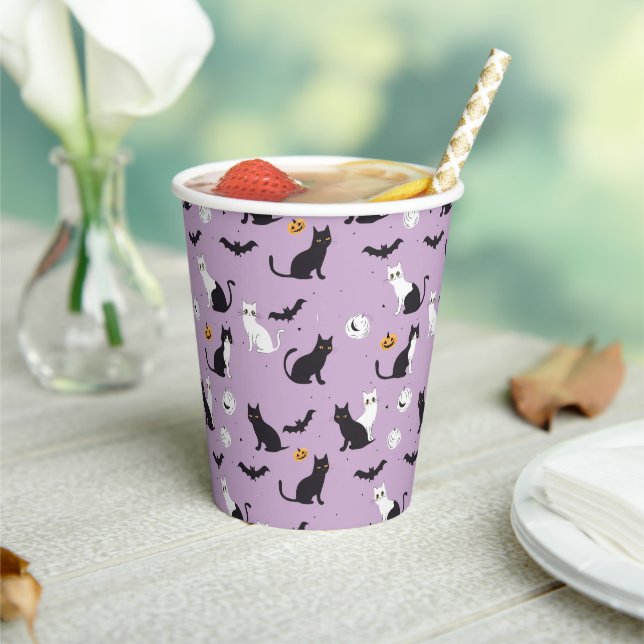  Halloween cat purple Paper Cups (Insitu)