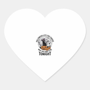 Halloween Cat Quote Spooky Pumpkin Witch Engraving Heart Sticker