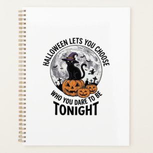 Halloween Cat Quote Spooky Pumpkin Witch Engraving Planner