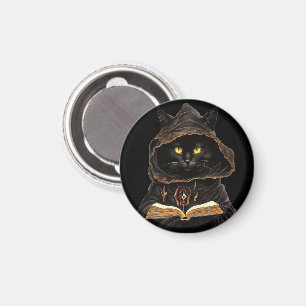 Halloween Cat Reading Preys Anatomy Spell List Magnet