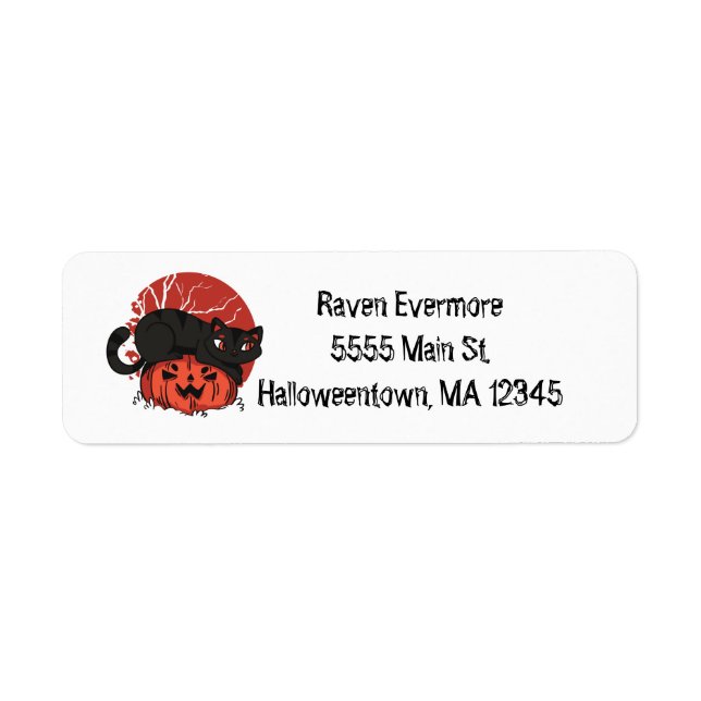 Halloween Cat Return Address Label (Front)