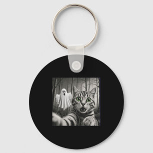 Halloween Cat Selfie With Soky Ghost  Key Ring