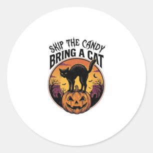 Halloween Cat Shirt for Spooky Cat Lover Gift_1 Classic Round Sticker
