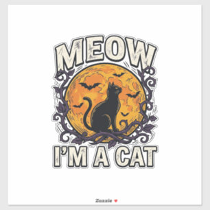 Halloween Cat Shirt Meow I'm A Cat Vintage
